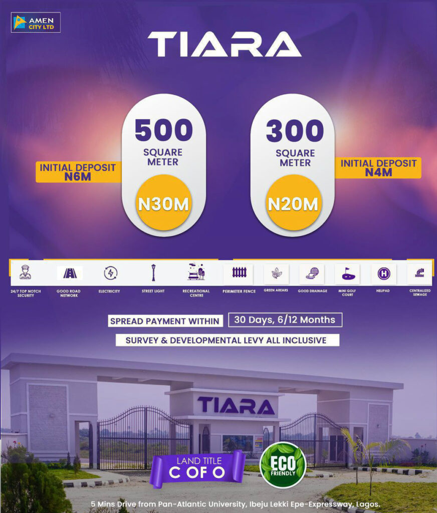 Tiara Estate Ibeju Lekki Plot prices