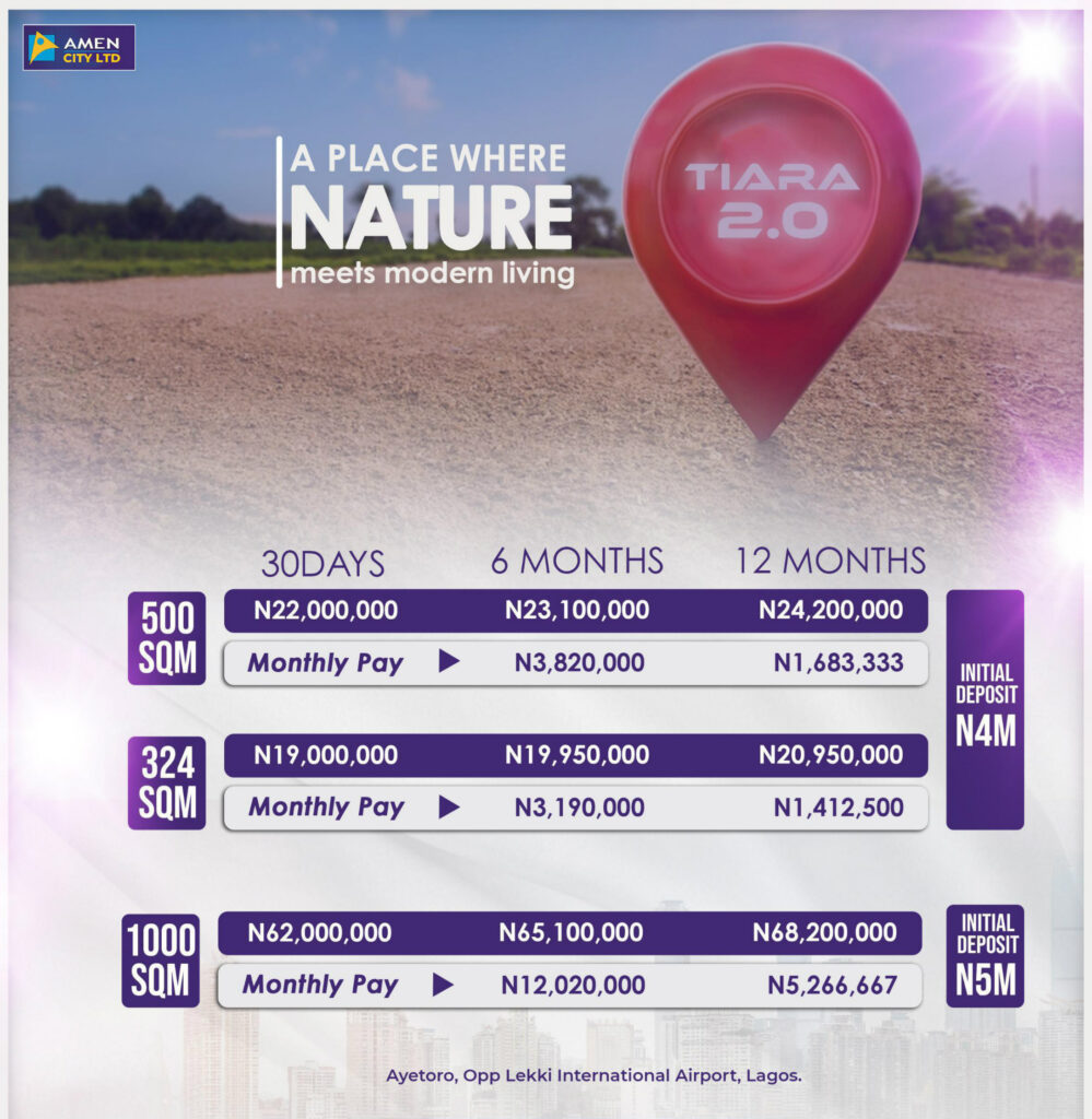 Tiara Phase 2 Estate Ibeju Lekki Prices