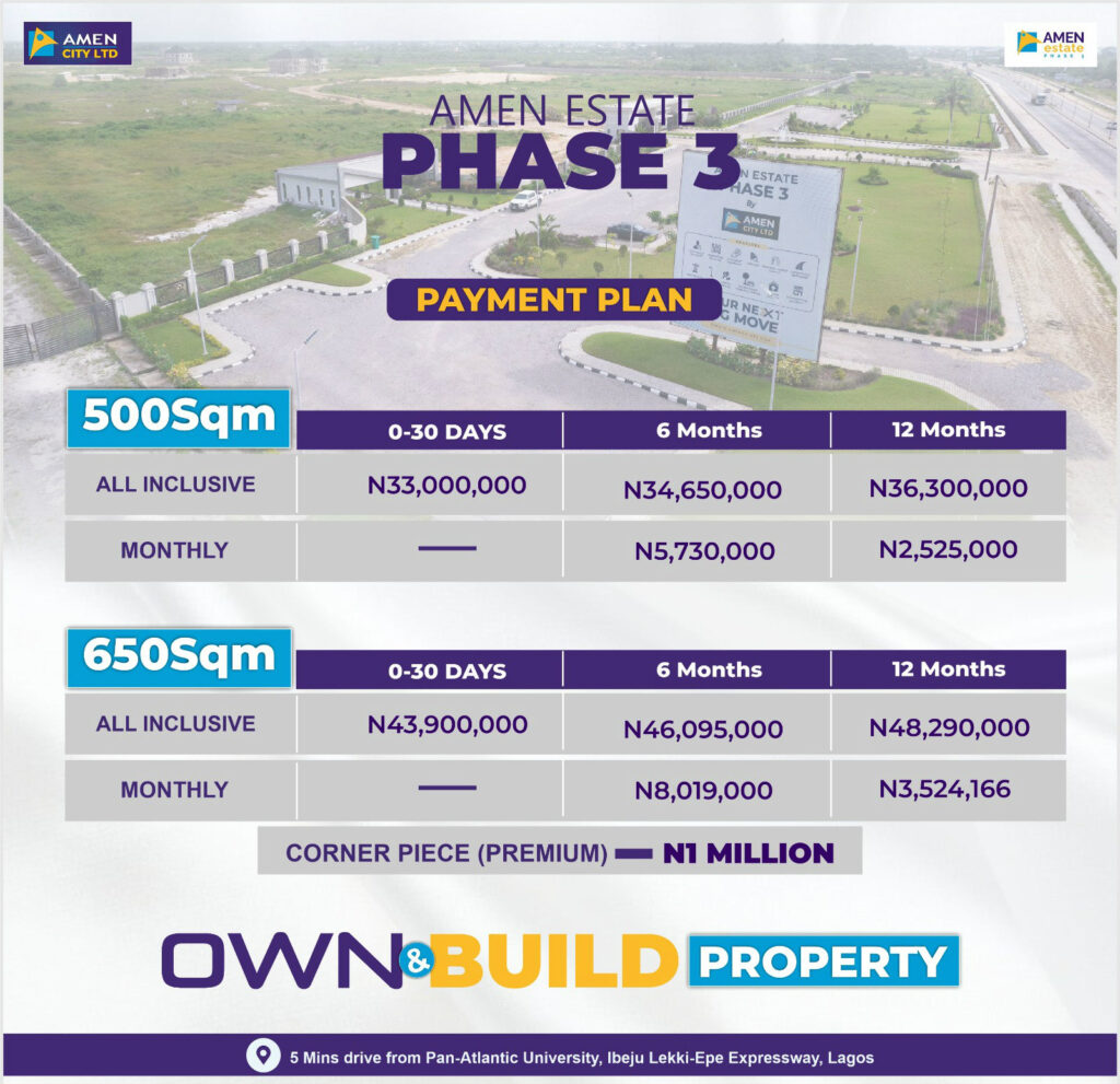 Amen Estate Phase 3 price